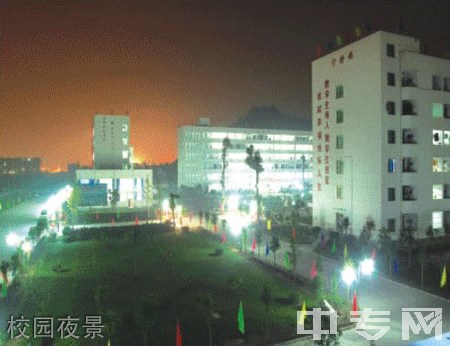 四川应用技师学校(遂宁应用高级技工学校)校园夜景